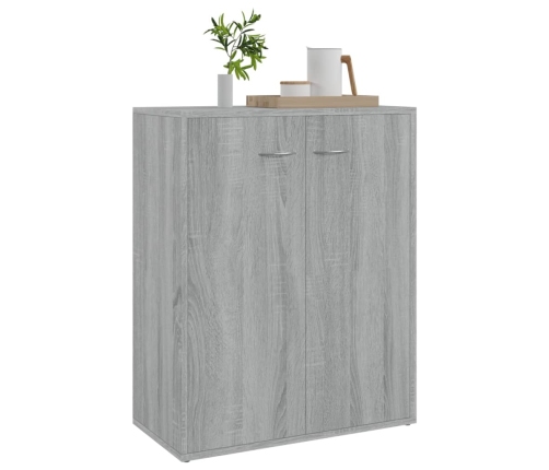 Aparador de madera contrachapada gris Sonoma 60x30x75 cm