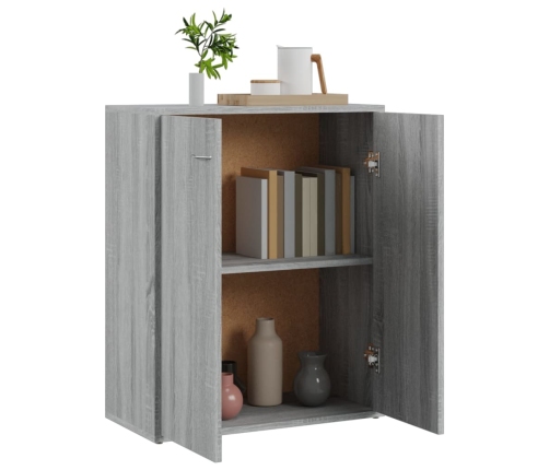 Aparador de madera contrachapada gris Sonoma 60x30x75 cm