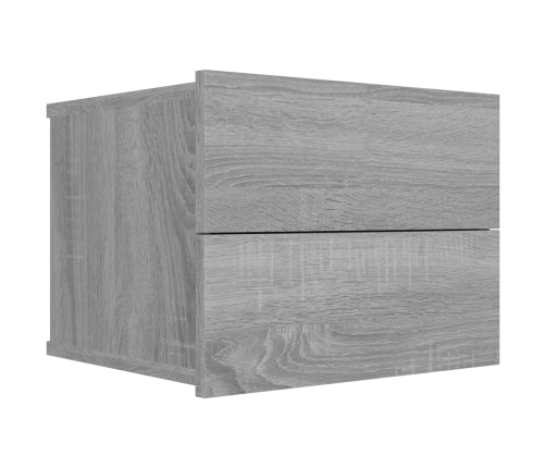 Mesita de noche madera contrachapada gris Sonoma 40x30x30 cm