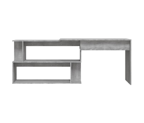 Escritorio esquina madera contrachapada gris Sonoma 200x50x76cm