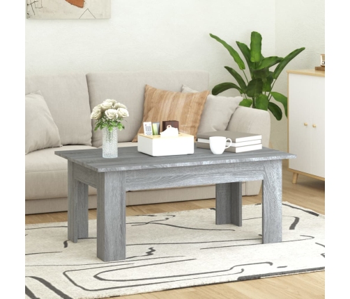 vidaXL Mesa de centro de madera contrachapada gris Sonoma 100x60x42 cm