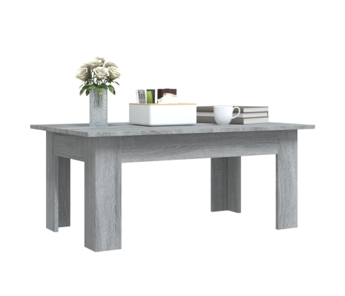 vidaXL Mesa de centro de madera contrachapada gris Sonoma 100x60x42 cm