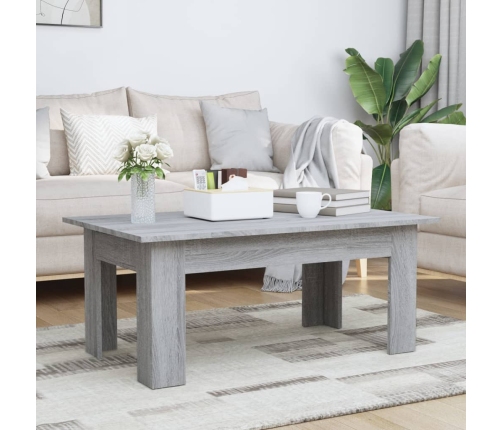 vidaXL Mesa de centro de madera contrachapada gris Sonoma 100x60x42 cm