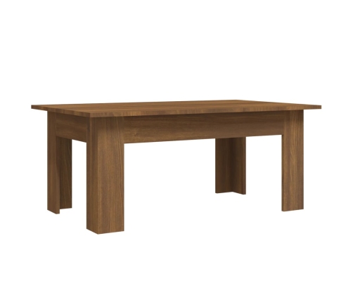 Mesa de centro madera contrachapada marrón roble 100x60x42 cm