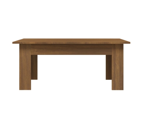 Mesa de centro madera contrachapada marrón roble 100x60x42 cm