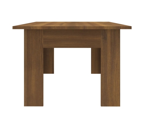 Mesa de centro madera contrachapada marrón roble 100x60x42 cm