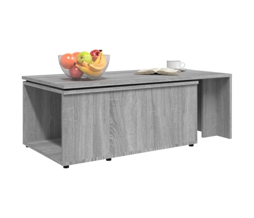 Mesa de centro de madera contrachapada gris Sonoma 150x50x35 cm