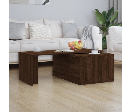 Mesa de centro madera contrachapada marrón roble 150x50x35 cm