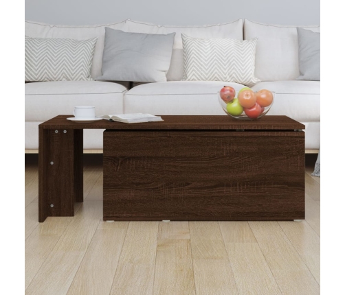 Mesa de centro madera contrachapada marrón roble 150x50x35 cm