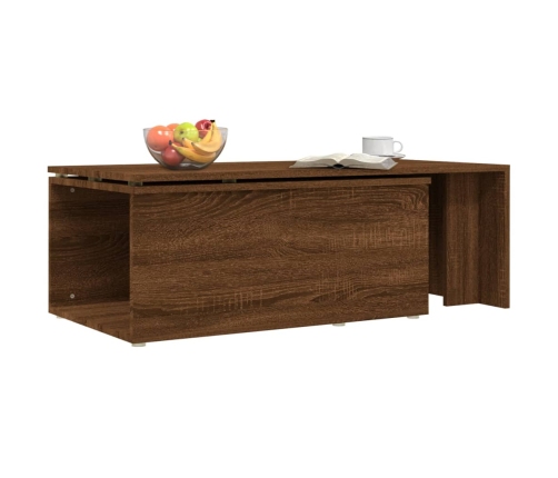 Mesa de centro madera contrachapada marrón roble 150x50x35 cm