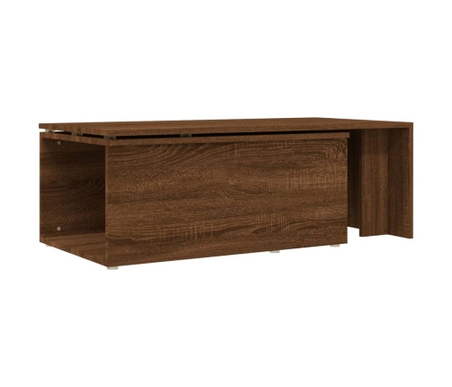 Mesa de centro madera contrachapada marrón roble 150x50x35 cm