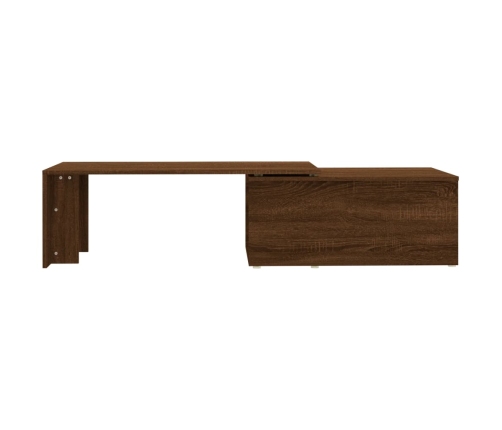 Mesa de centro madera contrachapada marrón roble 150x50x35 cm