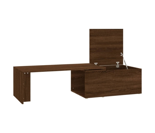 Mesa de centro madera contrachapada marrón roble 150x50x35 cm