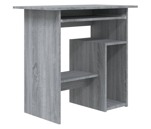 Escritorio de madera contrachapada gris Sonoma 80x45x74 cm