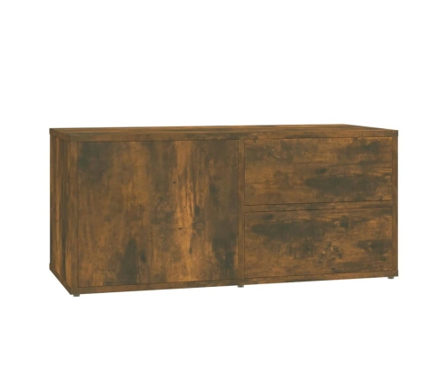 Mueble para TV madera contrachapada roble ahumado 80x34x36 cm