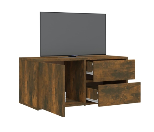 Mueble para TV madera contrachapada roble ahumado 80x34x36 cm