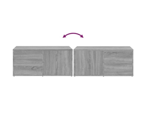 Mueble de TV madera contrachapada gris Sonoma 80x34x36 cm