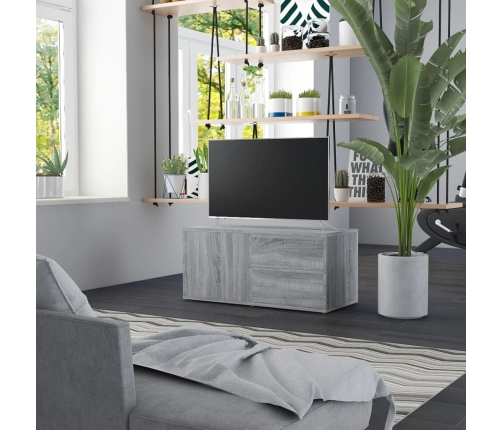 Mueble de TV madera contrachapada gris Sonoma 80x34x36 cm