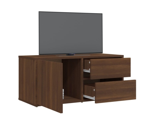 Mueble de TV madera contrachapada roble marrón 80x34x36 cm