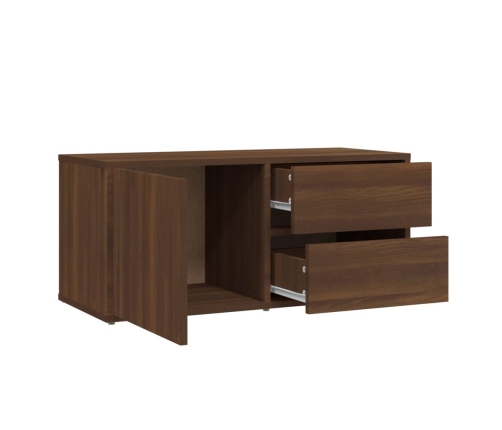 Mueble de TV madera contrachapada roble marrón 80x34x36 cm