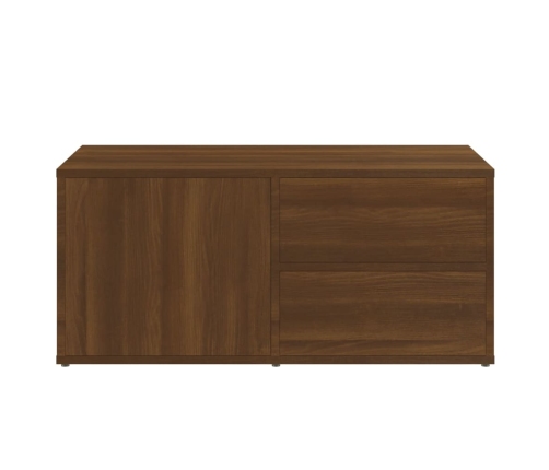 Mueble de TV madera contrachapada roble marrón 80x34x36 cm