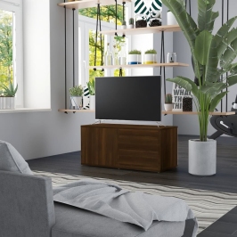 Mueble de TV madera contrachapada roble marrón 80x34x36 cm