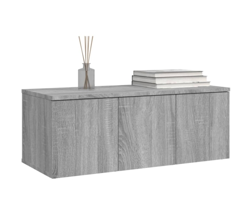 Mueble de TV madera contrachapada gris Sonoma 80x34x30 cm