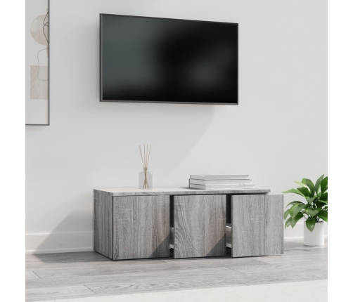 Mueble de TV madera contrachapada gris Sonoma 80x34x30 cm