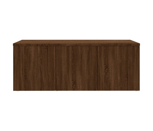 Mueble TV madera contrachapada color marrón roble 80x34x30 cm