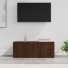 Mueble TV madera contrachapada color marrón roble 80x34x30 cm