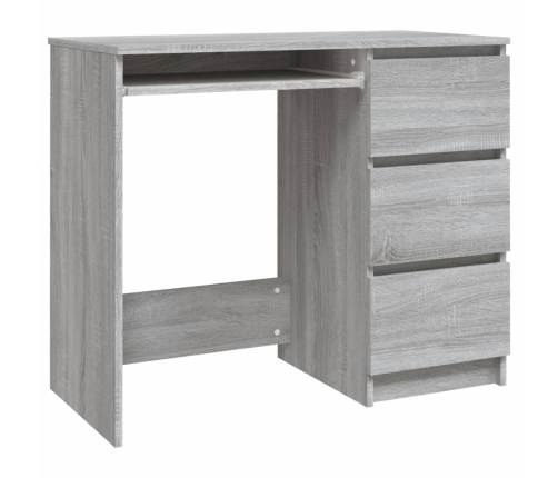 Escritorio de madera contrachapada gris Sonoma 90x45x76 cm