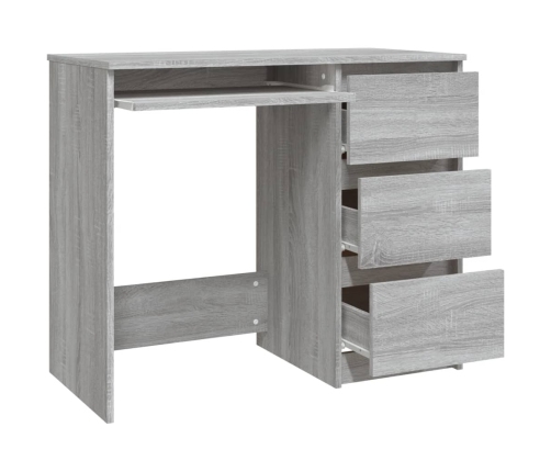 Escritorio de madera contrachapada gris Sonoma 90x45x76 cm