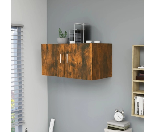 Armario de pared madera de ingeniería roble ahumado 80x39x40 cm