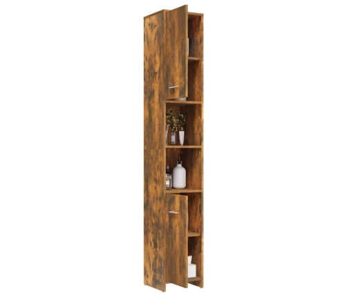 Armario baño madera contrachapada roble ahumado 30x30x183,5cm