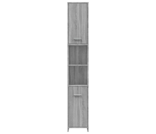 Armario de baño madera contrachapada gris Sonoma 30x30x183,5 cm