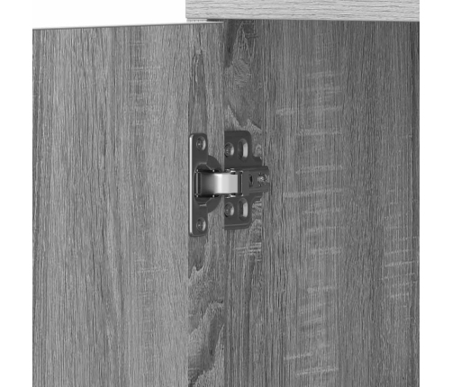 Armario de baño madera contrachapada gris Sonoma 30x30x183,5 cm