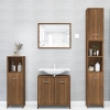 Armario de baño madera contrachapada roble marrón 30x30x183,5cm