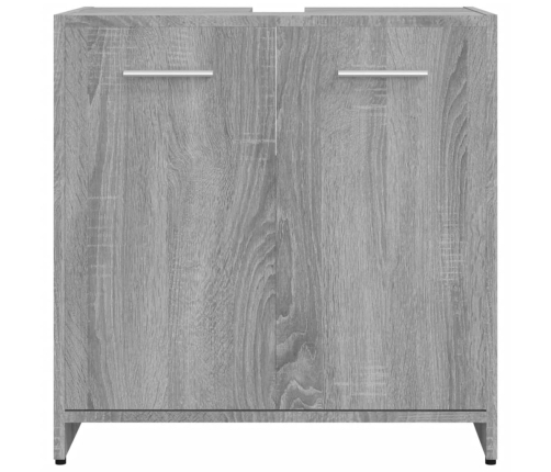 Armario de baño madera contrachapada gris Sonoma 60x33x60 cm