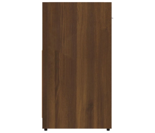 Armario de baño madera contrachapada marrón roble 60x33x60 cm