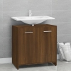 Armario de baño madera contrachapada marrón roble 60x33x60 cm