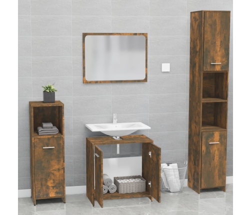 Set de muebles de baño madera contrachapada color roble ahumado