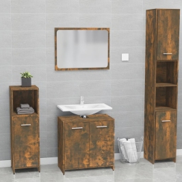 Set de muebles de baño madera contrachapada color roble ahumado