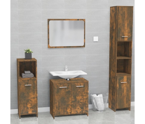 Set de muebles de baño madera contrachapada color roble ahumado