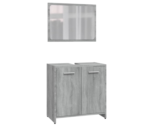 Set de muebles de baño madera contrachapada gris Sonoma