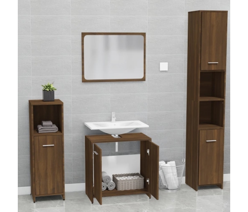 Set de muebles de baño madera contrachapada marrón roble