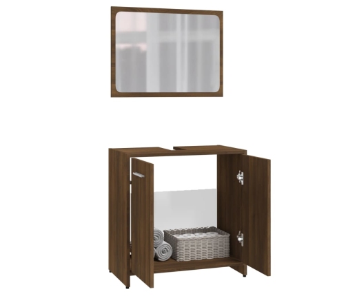 Set de muebles de baño madera contrachapada marrón roble