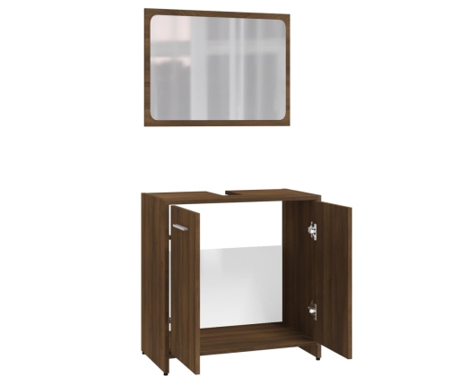 Set de muebles de baño madera contrachapada marrón roble