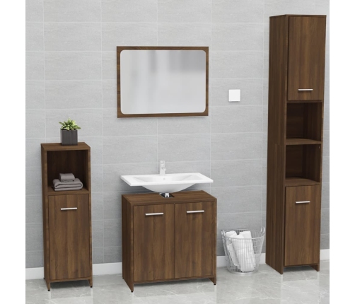 Set de muebles de baño madera contrachapada marrón roble