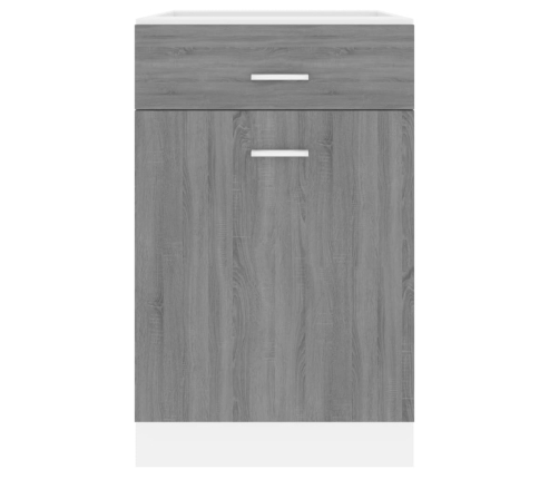 Armario bajo cocina madera ingeniería gris Sonoma 50x46x81,5 cm