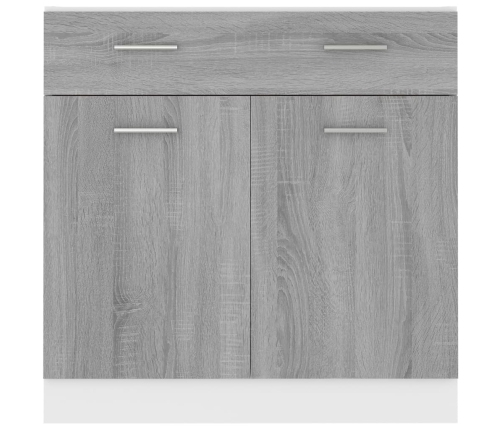 Armario inferior cocina contrachapada gris Sonoma 80x46x81,5 cm